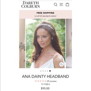 Ana Dainty headband - silver/opal & crystal mix
